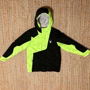 Spyder Boys Jacket Black/Bright Green in M (10-12)